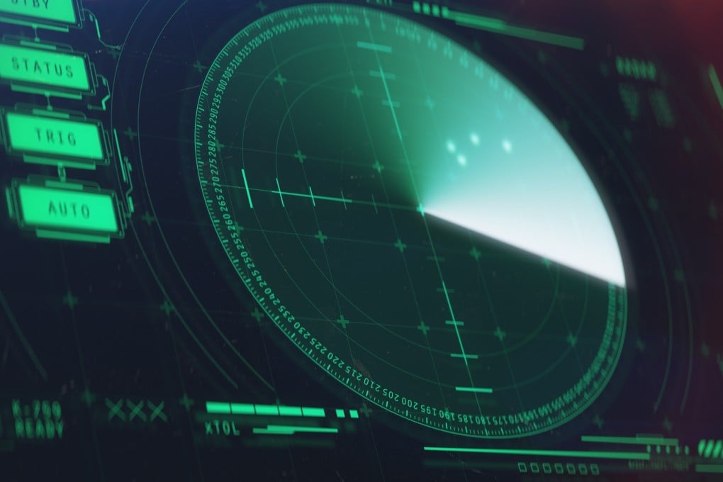 A military ship or aircraft radar showing scan results with multiple targets detected. Photo: Shutterstock Images