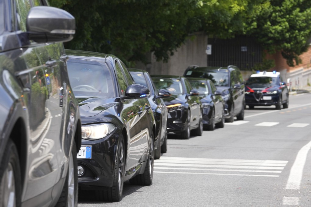 Iranian delegates arrive at the Omani Embassy in Rome on Friday for a meeting with a US delegation to discuss Tehran’s nuclear programme. Photo: AP