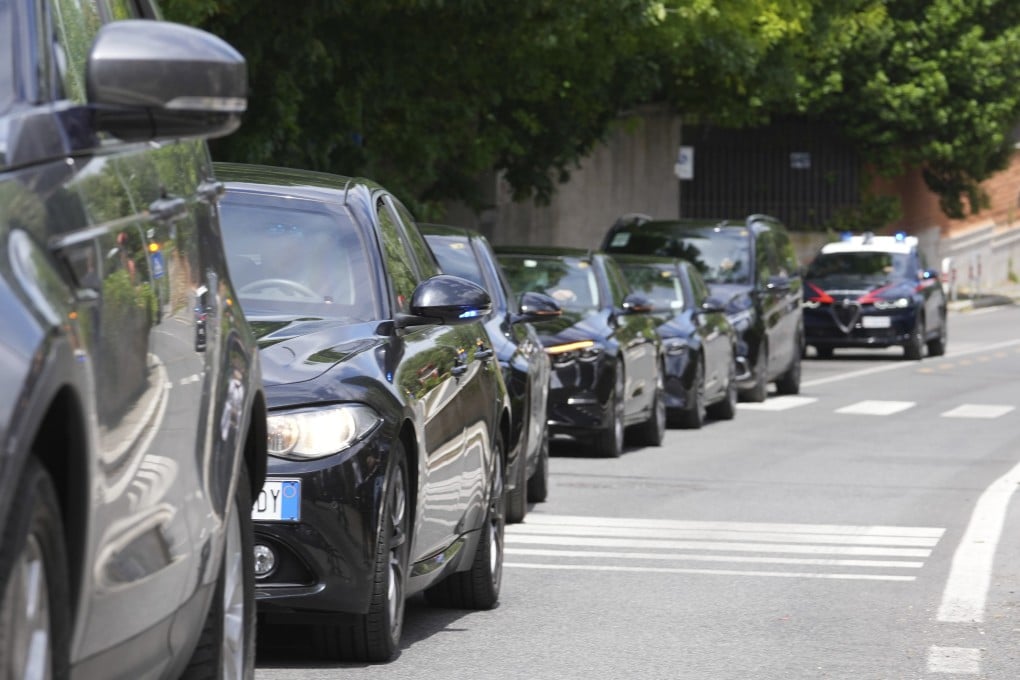 Iranian delegates arrive at the Omani Embassy in Rome on Friday for a meeting with a US delegation to discuss Tehran’s nuclear programme. Photo: AP