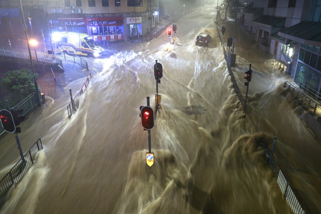 Chai Wan is flooded during a massive storm in 2023. Photo: Dickson Lee