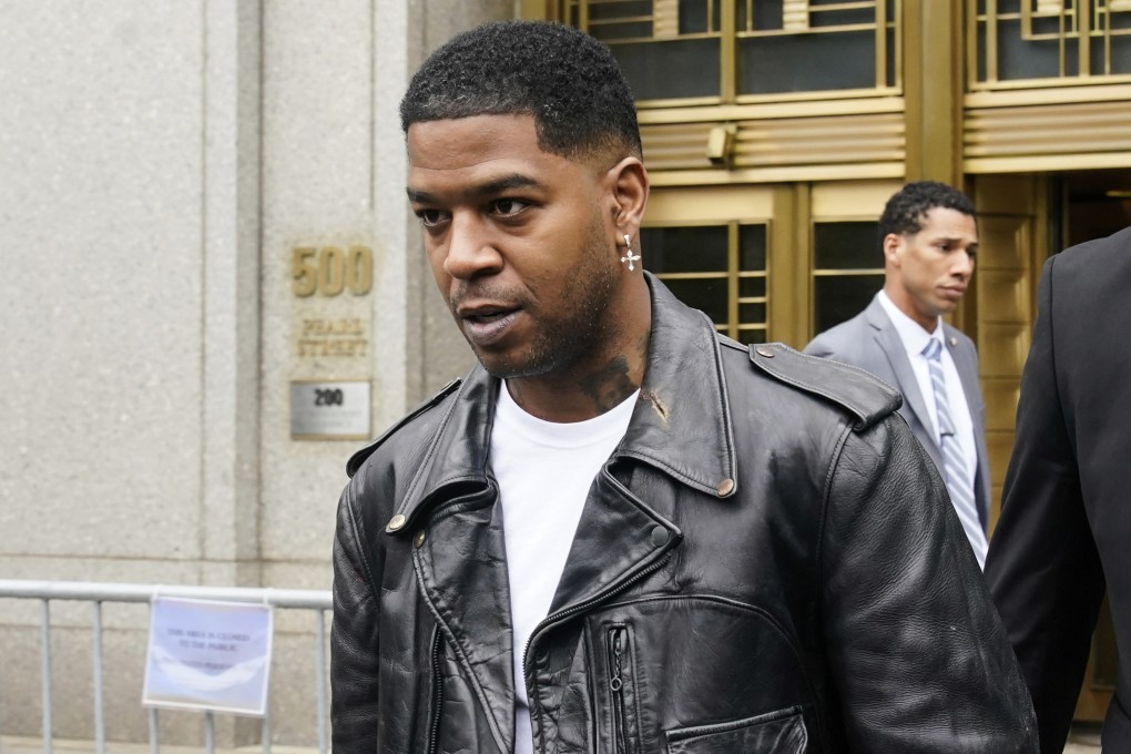 Rapper Kid Cudi leaves court after testifying at the trial of Sean “Diddy” Combs in New York on Thursday. Photo: AP