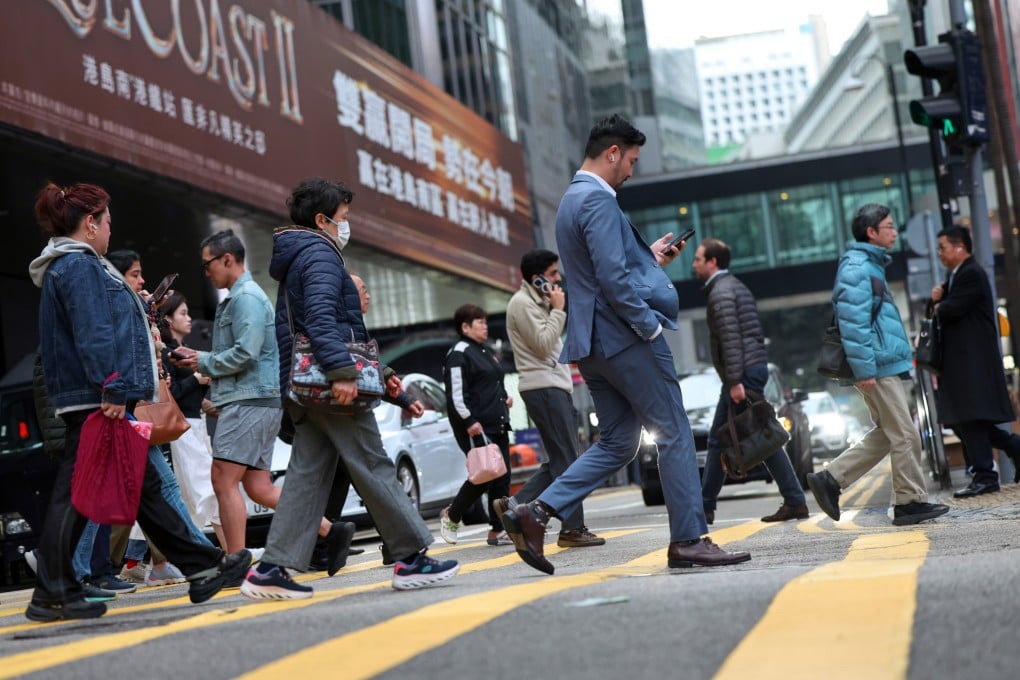 People walk in Hong Kong’s Central district on March 18, 2025. Photo: Nora Tam