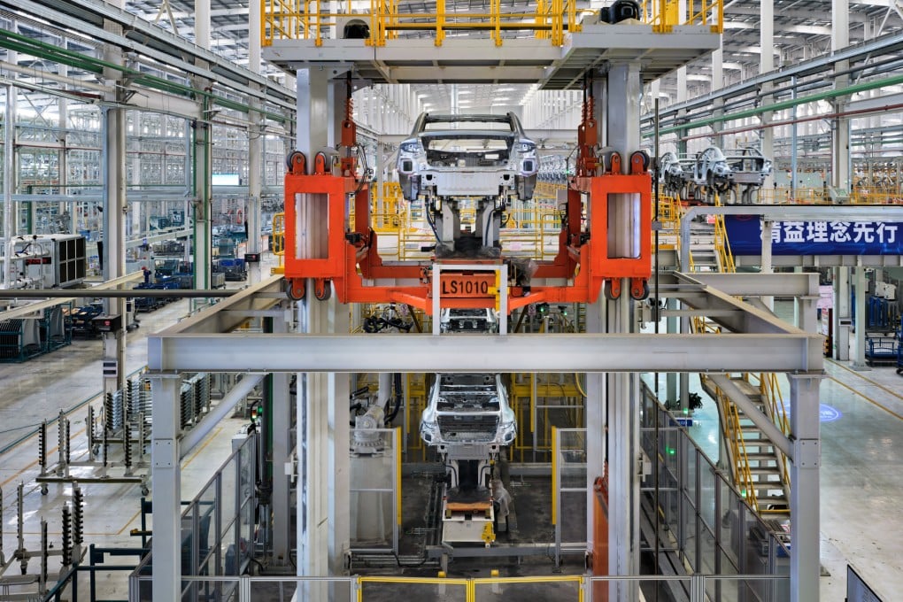 Detail from Edward Burtynsky’s photograph BYD Manufacturing Facility #1, Changzhou, Jiangsu Province, China, 2023, which shows a largely automated Chinese car plant. His work is on show in Hong Kong. Photo: Edward Burtynsky, courtesy Flowers Gallery, London & Hong Kong