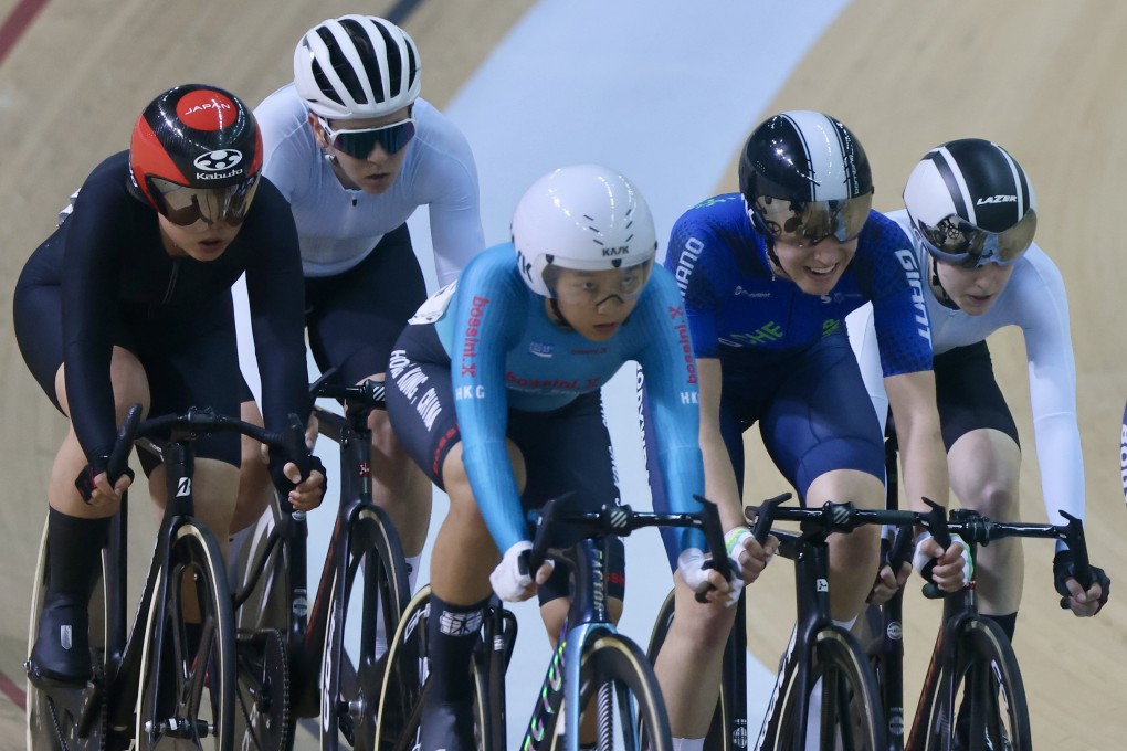 Ceci Lee (centre, light blue) is set to have mainland riders gunning for her at November’s National Games. Photo: Jonathan Wong