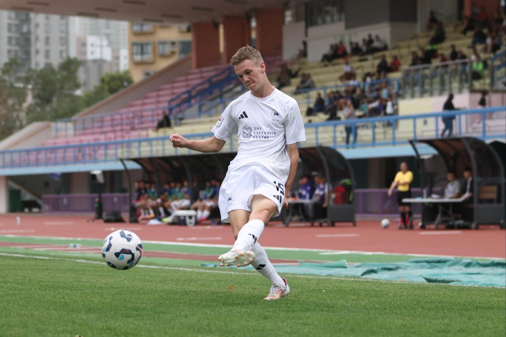 Jonas Sorensen in action for Football Club against North District. Photo: Hong Kong Football Club