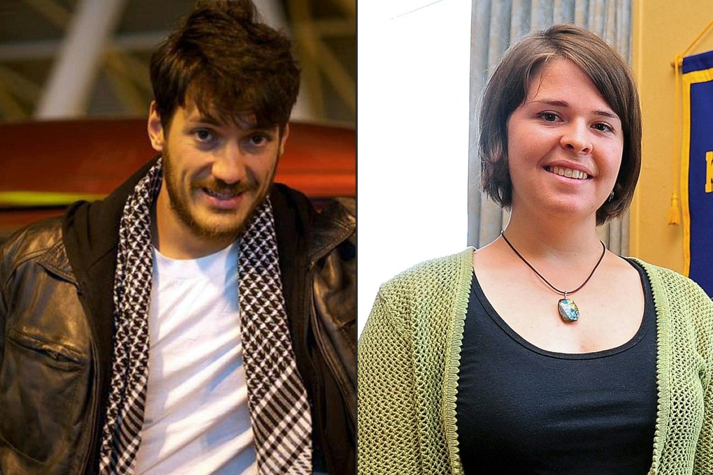Freelance photographer Austin Tice in Cairo in March 2012 (left) and Kayla Mueller in 2013 in Prescott, Arizona. Photo: AFP