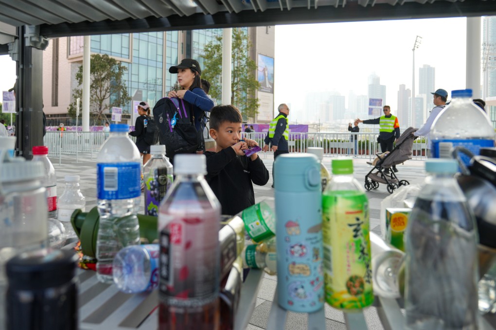 Water bottles are left outside Kai Tak Stadium on January 5. Can Hong Kong balance economic gain with environmental responsibility and utilise mega-events as a catalyst for green transformation? Photo: Sam Tsang