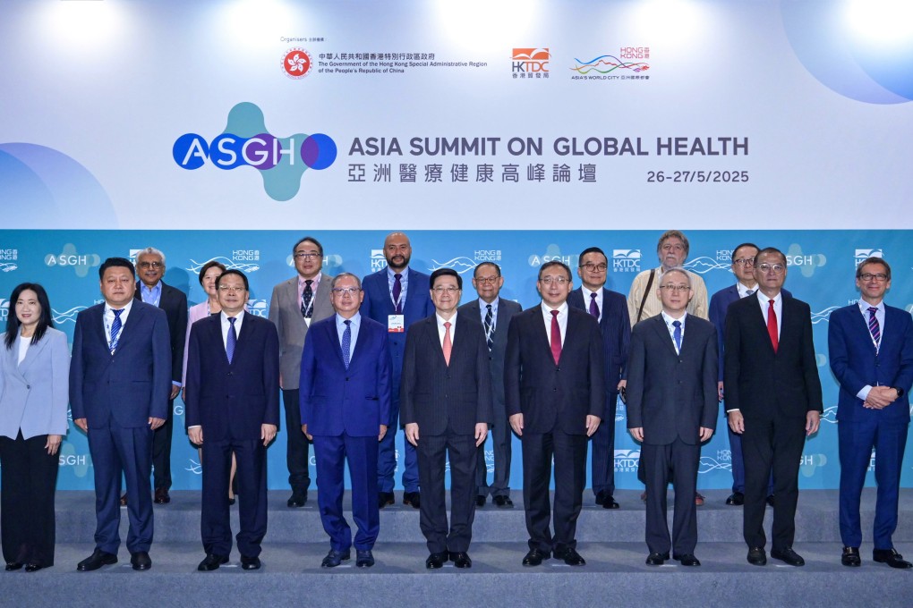 Hong Kong Chief Executive John Lee (front row, centre) and other senior officials and delegates attend the Asia Summit on Global Health. Photo: Handout