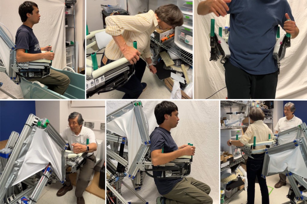 Six of multiple possible assistance scenarios for a prototype of the Elderly Bodily Assistance Robot, or E-Bar, built by the Massachusetts Institute of Technology. Photo: MIT