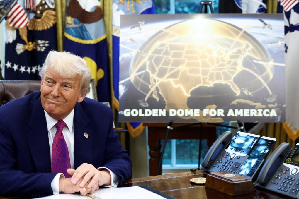 US President Donald Trump talk about the proposed “Golden Dome” missile-defence system at the White House last week. Photo: Reuters