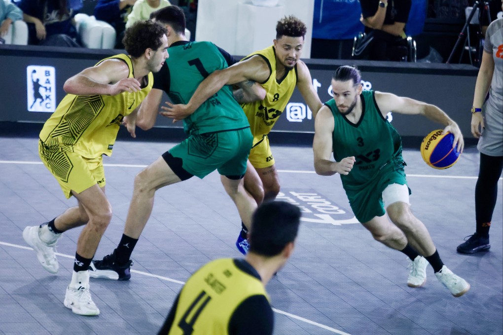 Amsterdam (in yellow) beat Paris 22-20 to win the 3x3 World Tour Hong Kong Final last year at Victoria Park. Photo: Jonathan Wong
