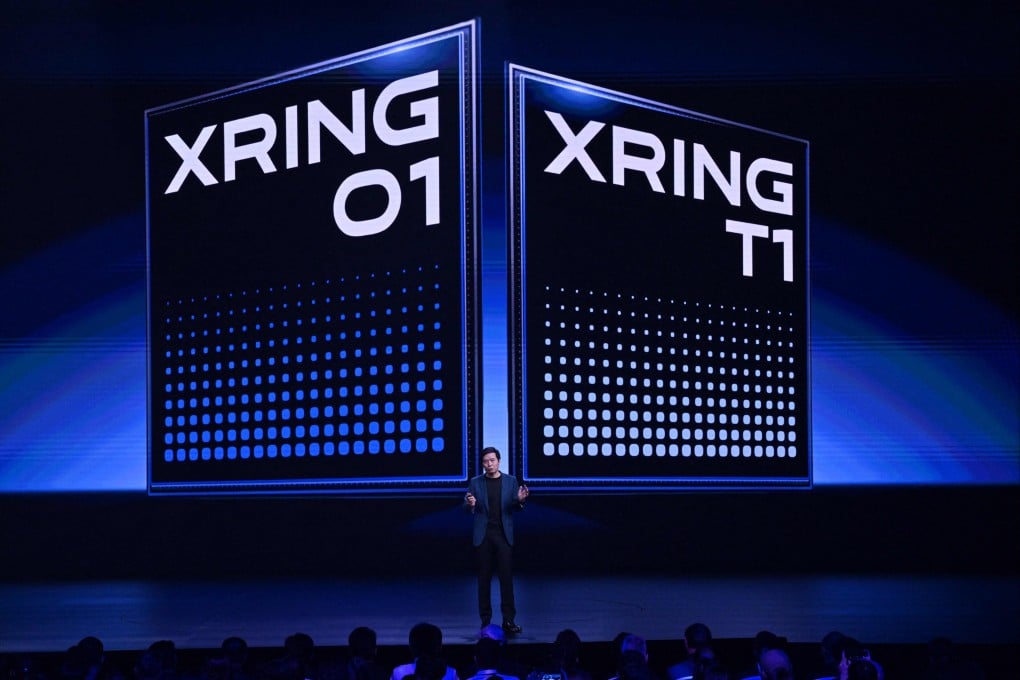 Xiaomi CEO Lei Jun speaks during the launch of Xiaomi’s new mobile phone chip in Beijing on May 22, 2025. Photo: AFP