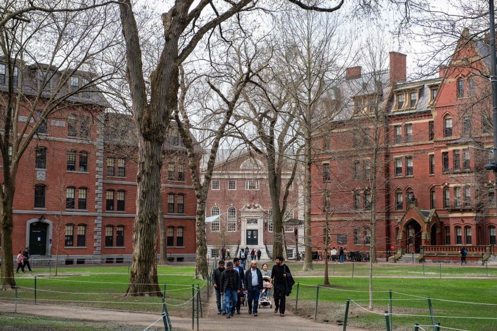 People walk through Harvard Yard at Harvard University in Cambridge, Massachusetts. US President Donald Trump on Monday said he was considering redirecting US$3 billion in Harvard grants to US trade schools. Photo: AFP