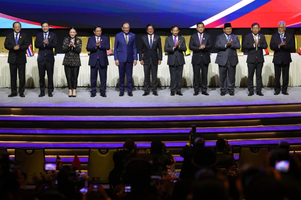 Southeast Asian leaders pose for a family photo at the Asean summit in Kuala Lumpur, Malaysia, on Monday. Photo: EPA-EFE