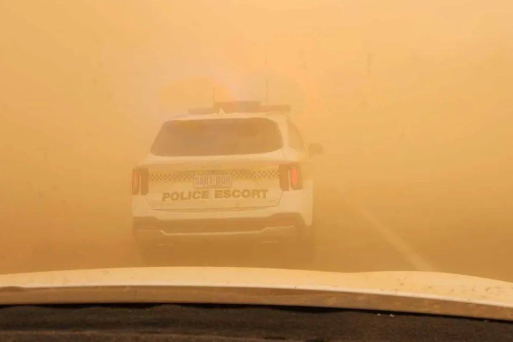 A dust storm from drought-stricken South Australia hit coastal New South Wales on Tuesday morning. Photo: X/@fictillius