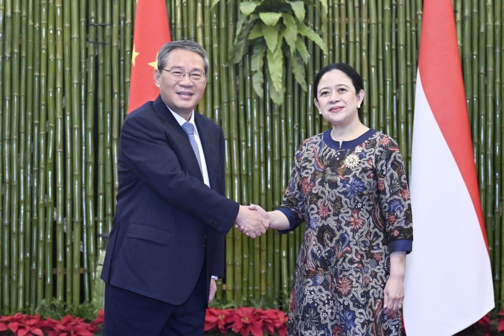 Chinese Premier Li Qiang meets with the speaker of Indonesia’s House of Representatives, Puan Maharani, in Jakarta, Indonesia, on Sunday. Photo: Xinhua