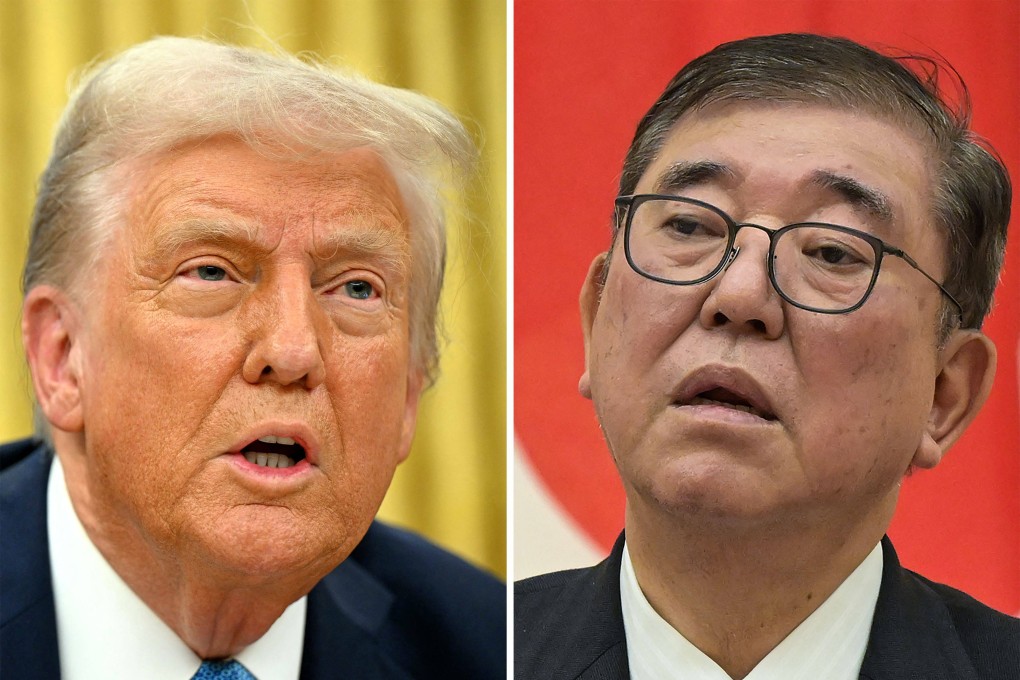 US President Donald Trump (left) made a surprise 45-minute phone call to Japan’s Prime Minister Shigeru Ishiba last week. Photo: AFP