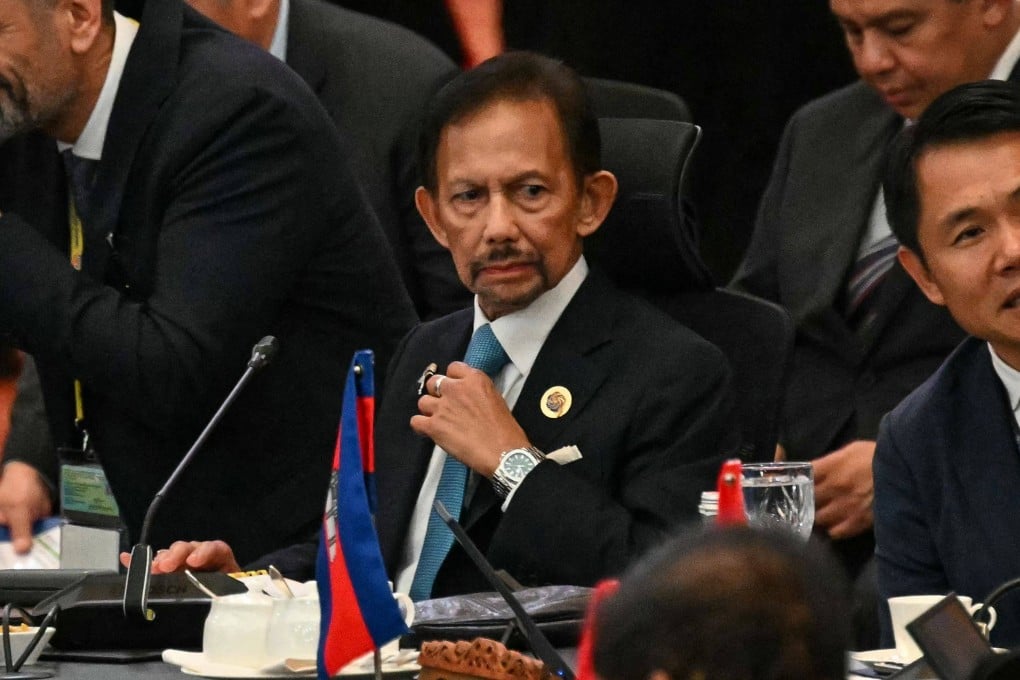 Sultan of Brunei Hassanal Bolkiah (centre) attends an Asean-Gulf Cooperation Council summit in Kuala Lumpur on Tuesday. Photo: AFP