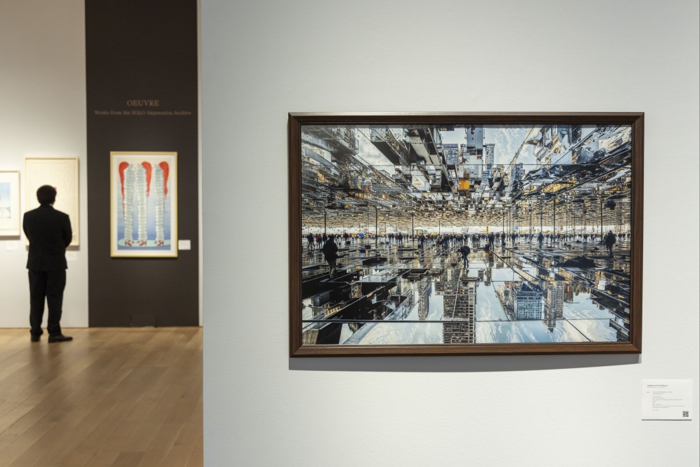 An AI-generated piece titled Liquid Modernity by Alkan Avcıoğlu is on display at the Augmented Intelligence auction at Christie’s auction house in New York, in February. Photo: EPA-EFE