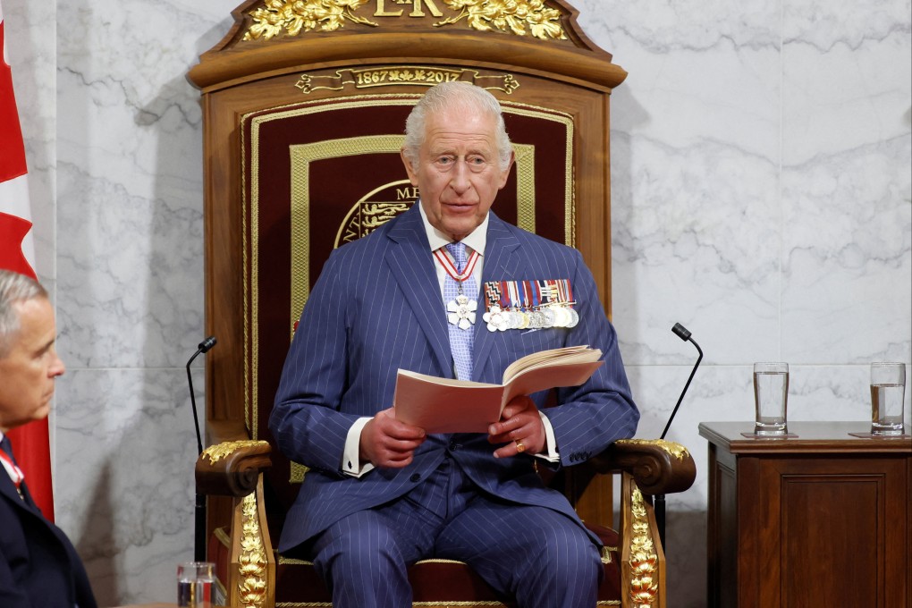 Britain’s King Charles delivers the speech from the throne in the Senate in Ottawa. Photo: The Canadian Press via AP