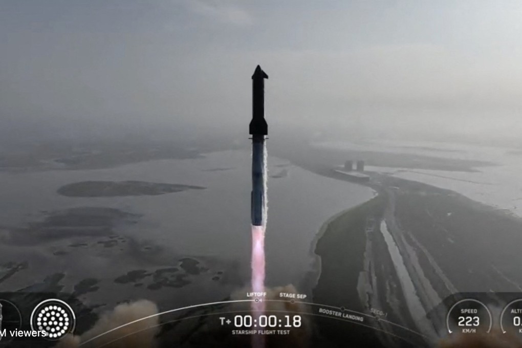 This screengrab from SpaceX live shows the SpaceX Starship rocket launching from Starbase, Texas, on May 27, 2025. SpaceX launched its next test flight of its Starship megarocket -- the linchpin of founder Elon Musk’s Mars ambitions -- after the vessel’s last two outings ended in fiery explosions. The launch window opened at 6:30 pm (2330 GMT) from the company’s Starbase facility near a southern Texas village that recently voted to become a city, also called Starbase. Standing 403 feet (123 meters) tall, Starship is the largest and most powerful launch vehicle ever built, and it carries Musk’s hopes of making humanity a multi-planetary species. (Photo by SPACEX / AFP) / RESTRICTED TO EDITORIAL USE - MANDATORY CREDIT “AFP PHOTO / SPACEX “ - NO MARKETING NO ADVERTISING CAMPAIGNS - DISTRIBUTED AS A SERVICE TO CLIENTS