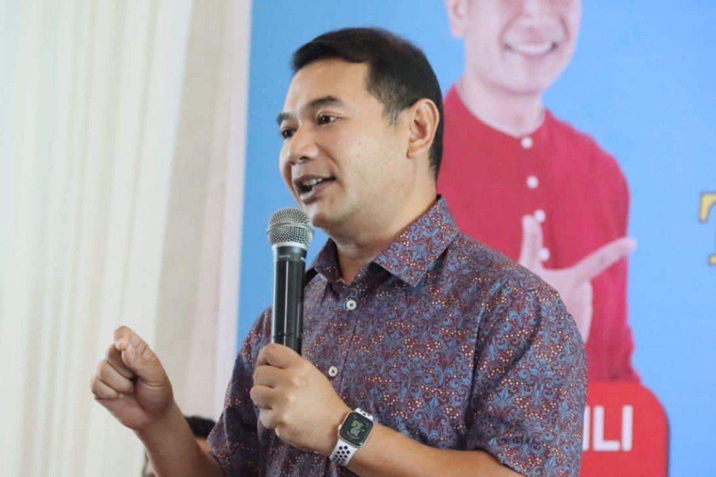 Malaysian Economy Minister Rafizi Ramli announces his resignation from the cabinet on Wednesday. Photo: Handout