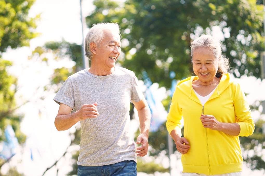 Two seniors exercise together. Top Hong Kong officials are hoping to boost the “silver economy”. Photo: Shutterstock