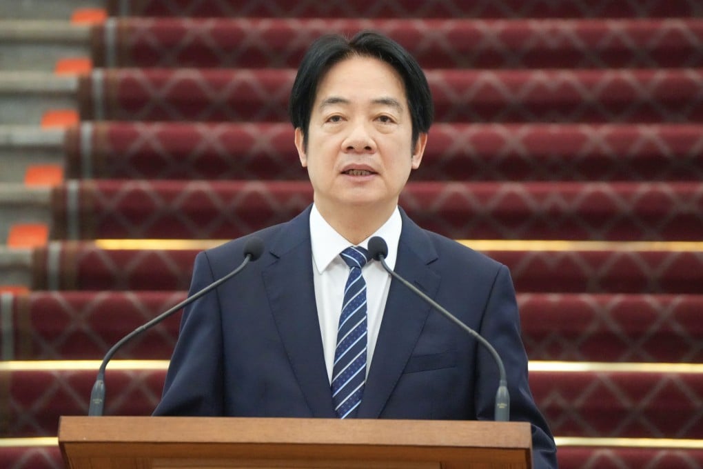 Taiwanese leader Lai Ching-te holds a press conference to mark his one year in office in Taipei on May 20. Photo: Kyodo