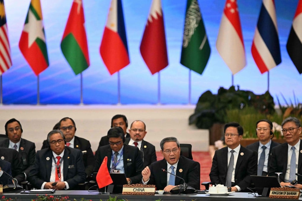 Premier Li Qiang (centre) speaks during the Asean-GCC-China summit in Kuala Lumpur, Malaysia on Tuesday. Photo: AFP