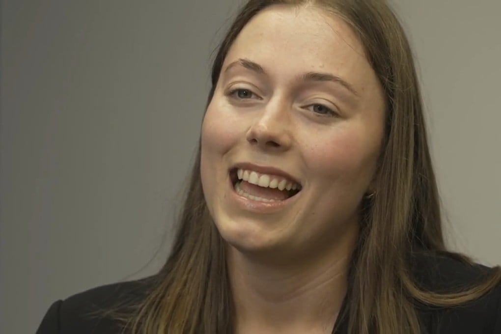 Newly elected Australian Senator Charlotte Walker speaks during an interview in Adelaide on Monday. Photo: Australian Broadcasting Corporation via AP