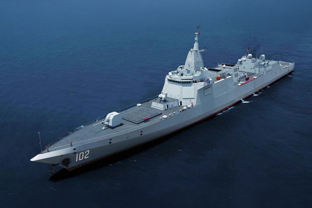 Chinese state media has confirmed the Type 055 stealth guided-missile destroyer Lhasa could use data links to synchronise with PLA airborne early warning platforms, enabling it to conduct long-range anti-ship and air-defence strikes without relying solely on ship’s radar. Photo: Handout