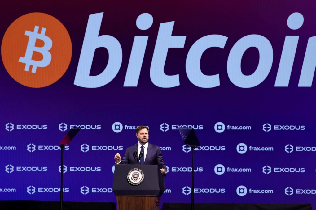 US Vice-President J.D. Vance delivers a keynote address at the Bitcoin Conference at the Venetian Convention & Expo Centre on May 28 in Las Vegas. Photo: AFP