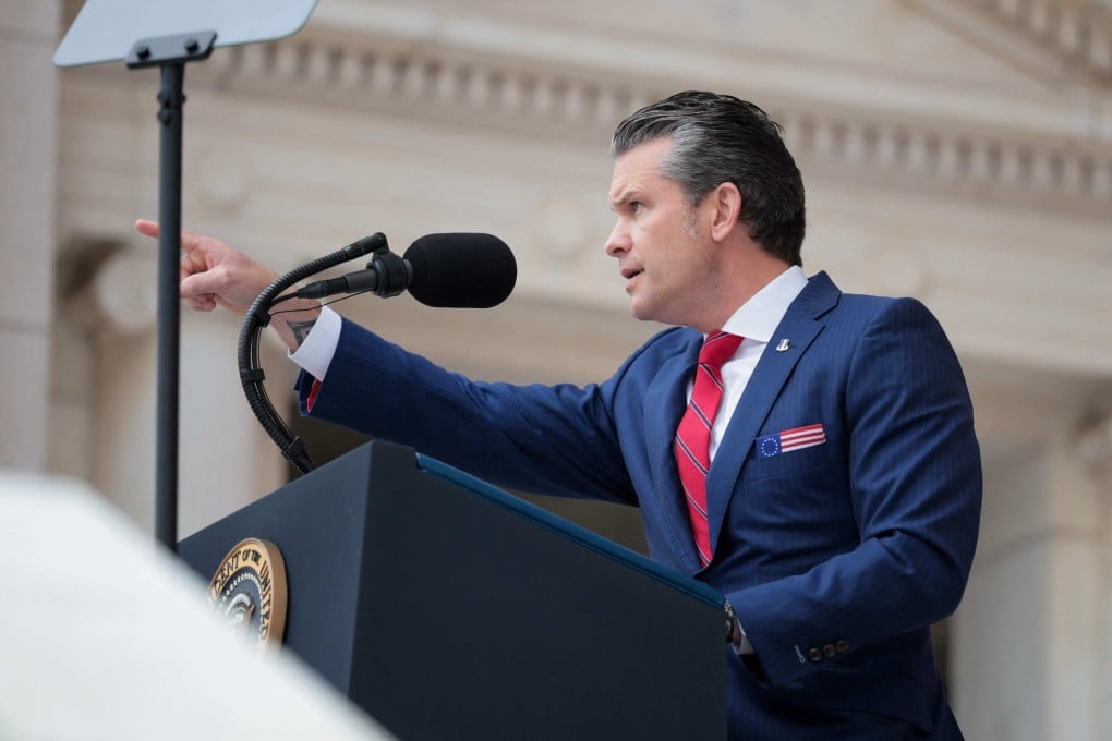 US Defence Secretary Pete Hegseth speaks during the Memorial Day wreath-laying ceremony in Arlington, Virginia, on May 26. Photo: Getty Images via AFP