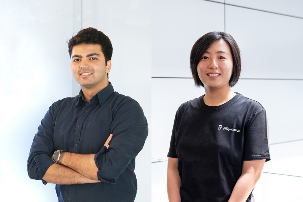 Muhammad Saad Shahid Anwel (left), Kodifly’s co-founder and chief technology officer, and Kiki Zhang, chief financial officer of FJDynamics, believe their firms’ technologies can help businesses working in areas such as transport, agriculture and construction.