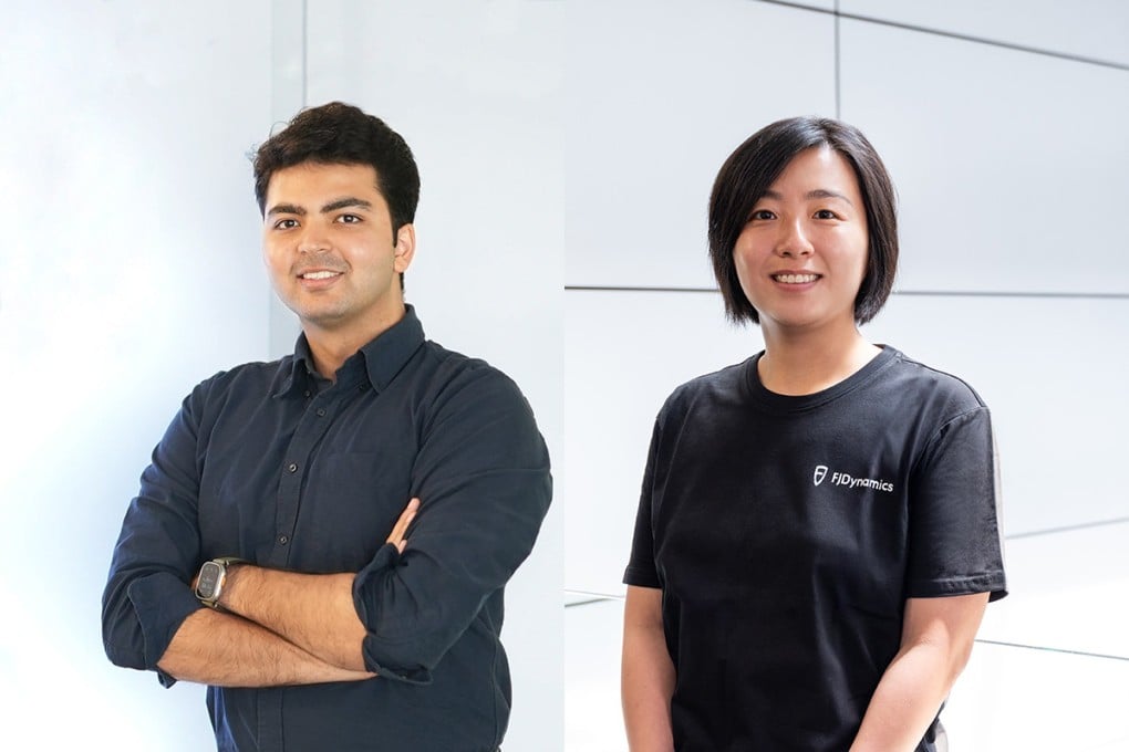 Muhammad Saad Shahid Anwel (left), Kodifly’s co-founder and chief technology officer, and Kiki Zhang, chief financial officer of FJDynamics, believe their firms’ technologies can help businesses working in areas such as transport, agriculture and construction.