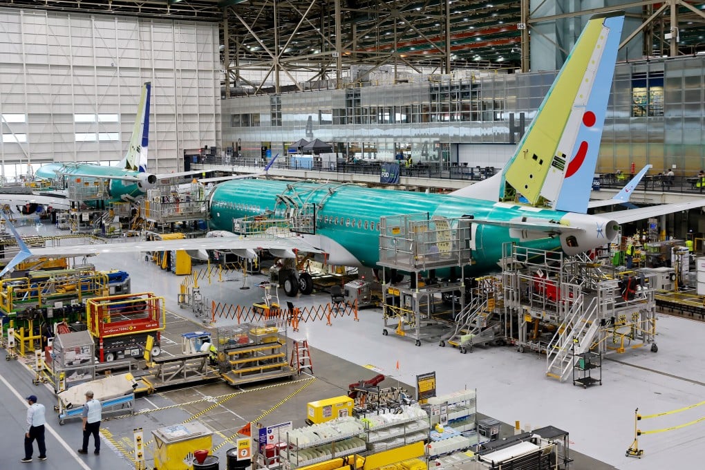 Boeing 737 Max aircraft are assembled at the Boeing factory in Renton, Washington state, in June last year. Photo: AFP/Getty Images/TNS