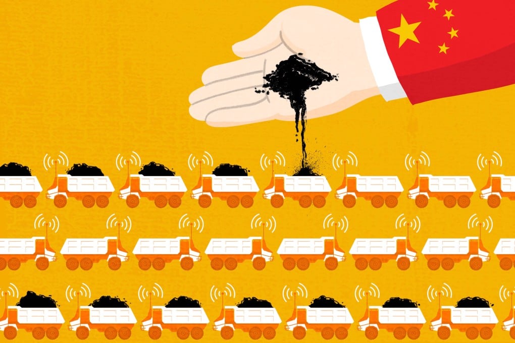 The world’s largest fleet of unmanned electric coal trucks demonstrates China’s resolve to upgrade its traditional industries. Illustration: Henry Wong