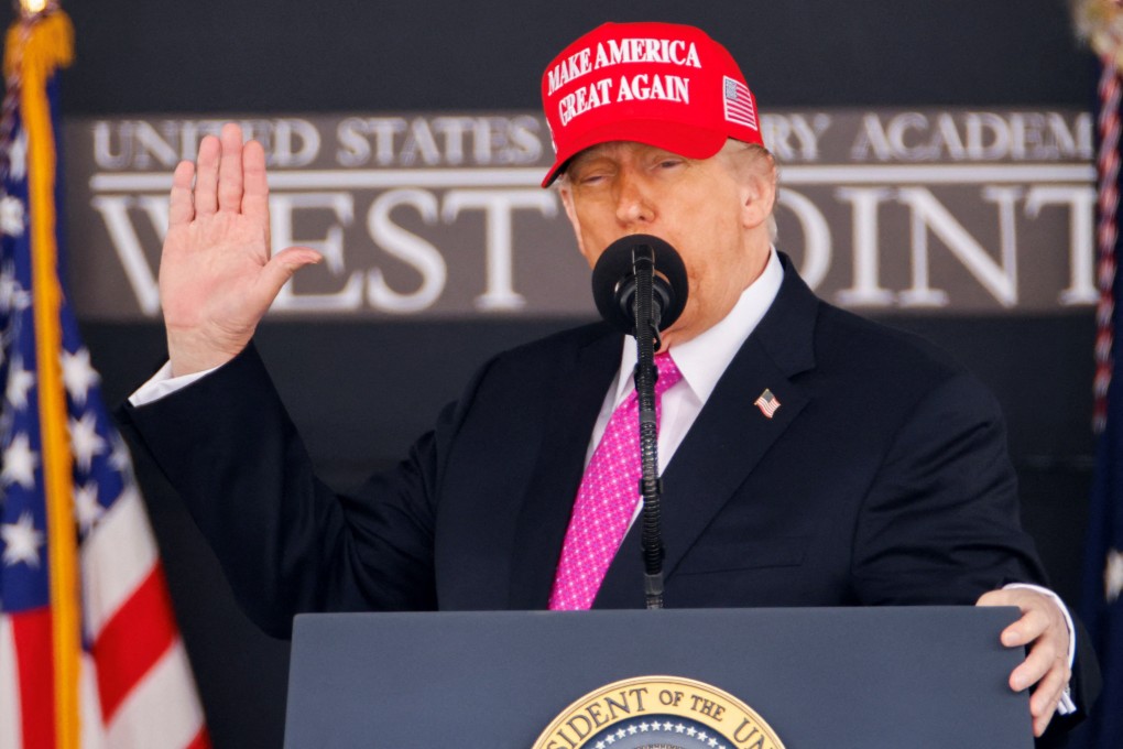 US President Donald Trump gives a speech during the commencement ceremony at West Point Military Academy in West Point, New York on May 24. Photo: Reuters