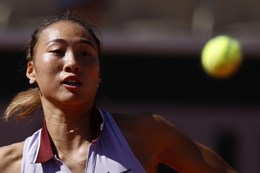 Zheng Qinwen in action during her French Open third-round match against Canada’s Victoria Mboko. Photo: Reuters
