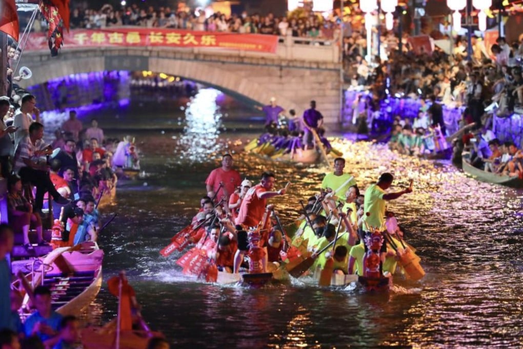 The Dragon Boat Festival is traditionally celebrated with boat races and sticky rice dumplings, and falls on the fifth day of the fifth month in the Chinese lunar calendar. Photo: Xinhua