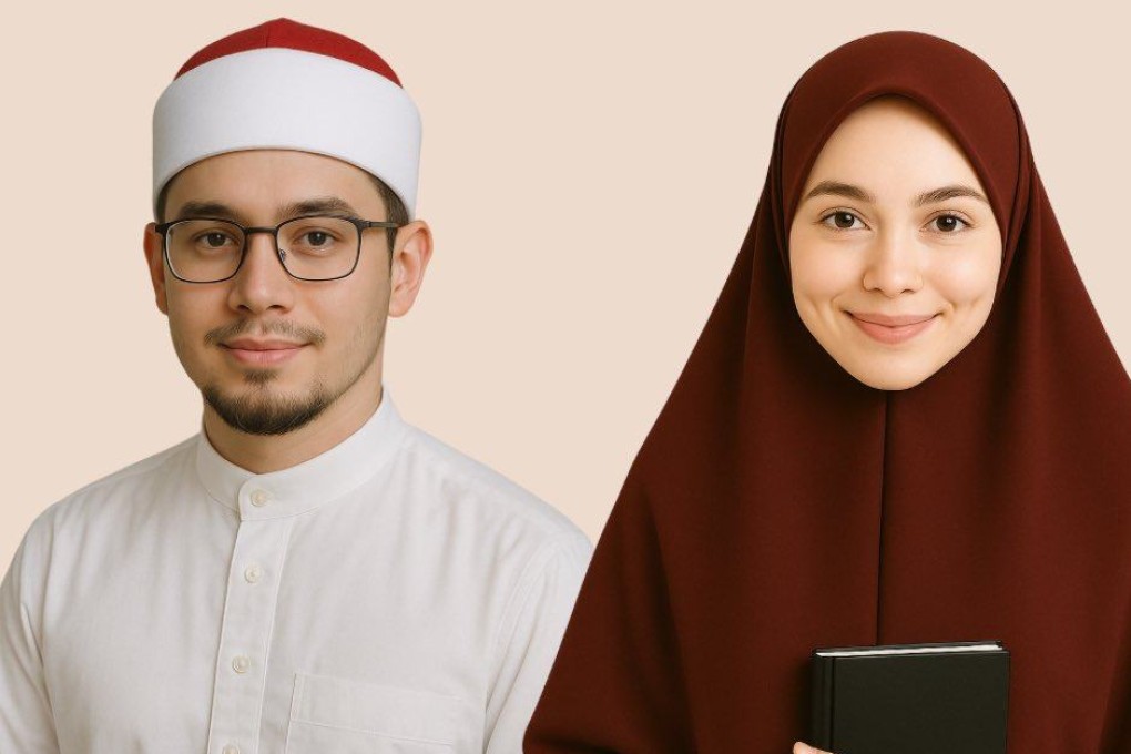 AI preachers “AI-Dr Munir” (left) and “AI-Dr Munirah” are trained on more than 9,000 published articles by a former Malaysian minister. Photo: X/drzul_albakri