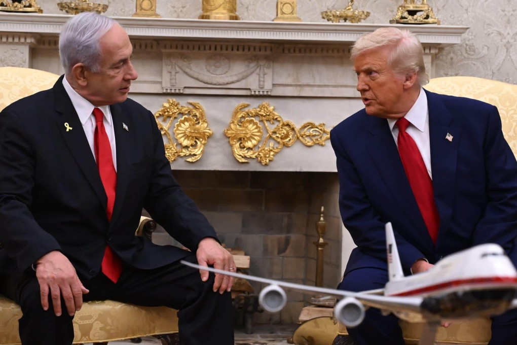 Israeli Prime Minister Benjamin Netanyahu (left) meets US President Donald Trump in the White House last month. Photo: Avi Ohayon/GPO/dpa