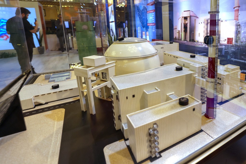 A replica of Iran’s Bushehr Nuclear Power Plant is seen at an exhibition in Isfahan in May 2024. Photo: TNS
