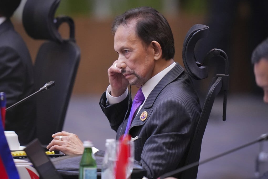 Brunei’s Sultan Hassanal Bolkiah during the plenary session at the Asean summit in Kuala Lumpur, Malaysia, on May 26. Photo: AP