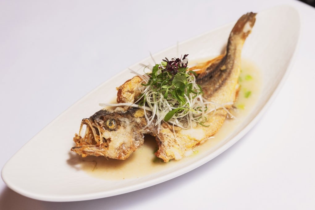 Braised Yellow Croaker with Chinese Celery, Preserved Clam Sauce and Rice Porridge – one of many new dishes at Hong Kong restaurant China Tang following its renovation this year. Photo: Jocelyn Tam