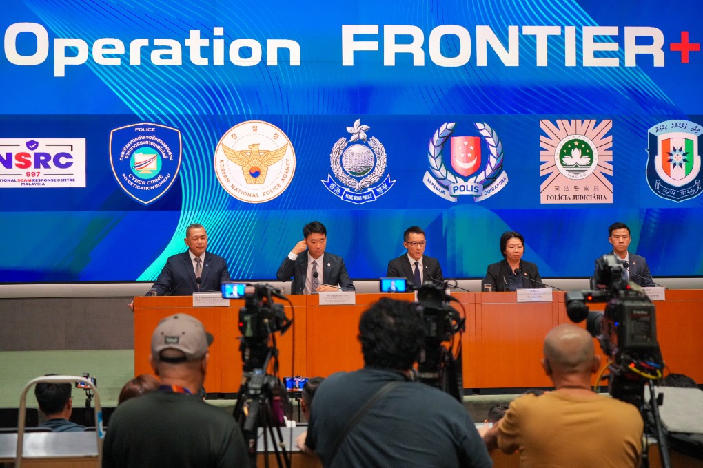 As part of the joint operation, police agencies in Hong Kong, Singapore, South Korea, Thailand, Malaysia, the Maldives and Macau investigated 9,268 reports using a direct communication and information-sharing platform called Frontier+    Photo: May Tse