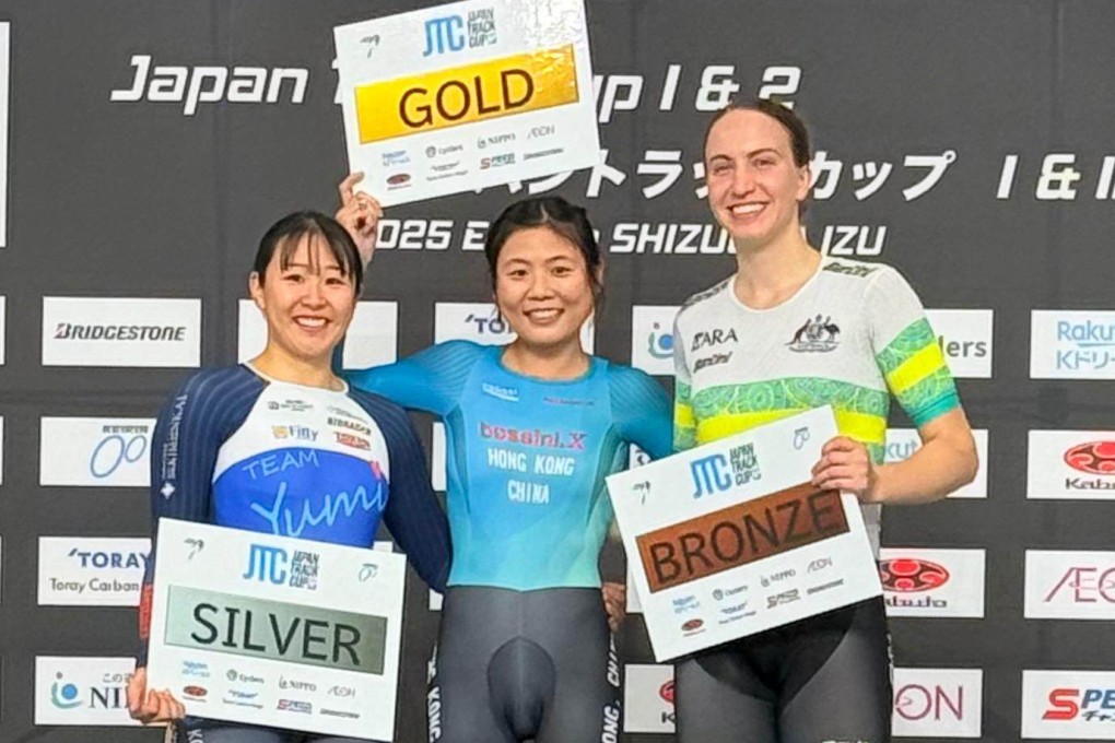Chloe Leung toasts her golden moment with Yumi Kajihara and bronze medallist Sophie Edwards of Australia. Photo: Handout