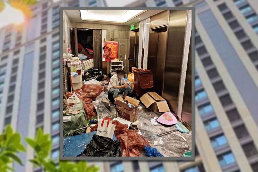 A woman in China who is obsessed with collecting rubbish has filled her upscale home with junk, triggering complaints. Photo: SCMP composite/Douyin