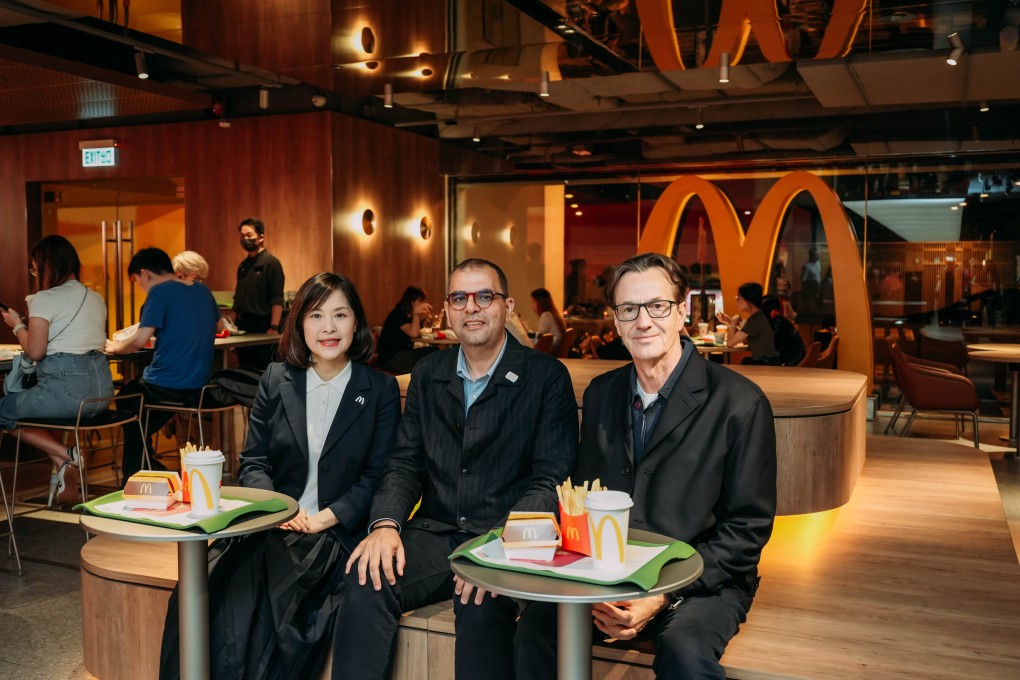 (Left to right): McDonald’s Hong Kong CEO Randy Lai, McDonald’s International Developmental Licensed Markets lead Hisham Sidky and Landini Associates’ founder and creative director Mark Landini. Photo: Handout