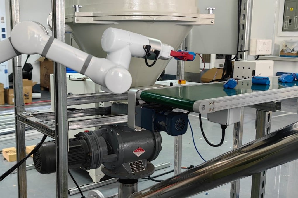 Achelous Pure Metals’ robot-assisted lithium battery processing line in Hong Kong. Photo: Handout